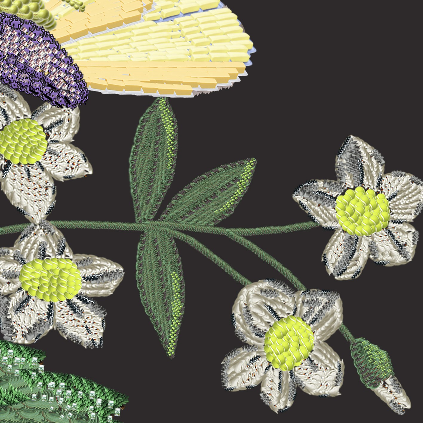 Close-up detail from Blooming Even If Is Dark