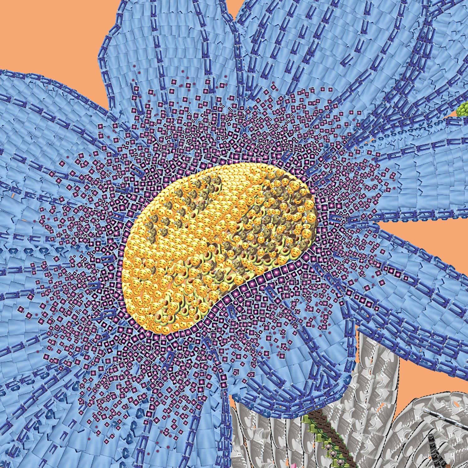Blue flower detail from Blooming in a Sunset